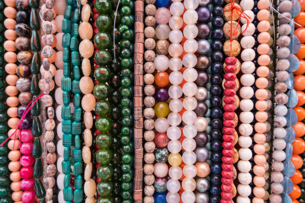 istock Variety of colored beads necklaces. 1082455260