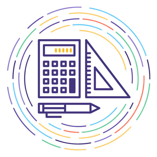 ilustrações de stock, clip art, desenhos animados e ícones de infrastructure plan line icon illustration - strategy plan architecture mathematical symbol