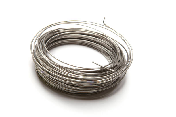 istock Coil of stainless steel wire isolated on white background. 1082457332