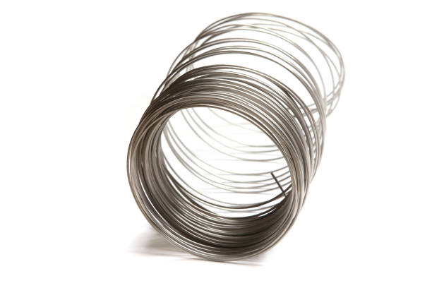 istock Coil of stainless steel wire isolated on white background. 1082457366