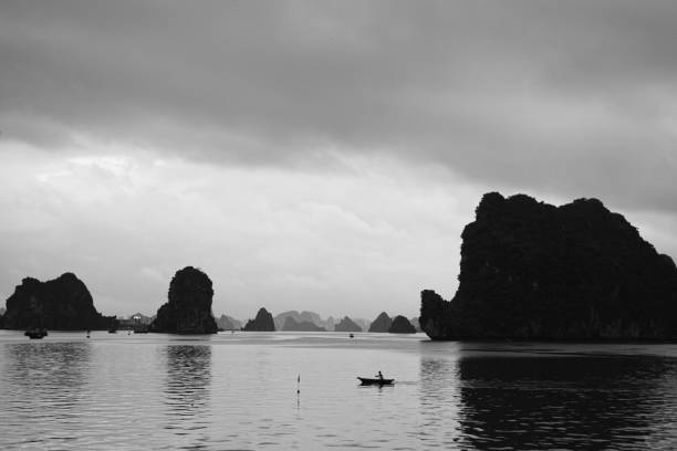 istock Ha Long Bay in black and white 1082457404