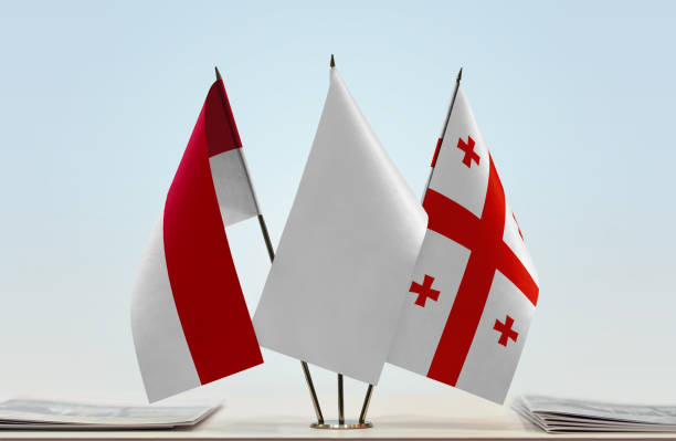 istock Flags of Monaco and Georgia 1082461284