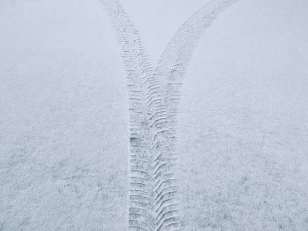 Boot traces in the snow
