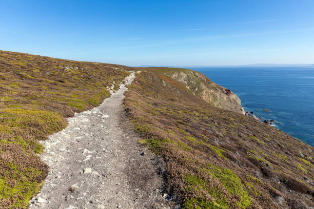 Coastal path of the Cap de la Chevre on the Crozon Peninsula (Finistere, France)