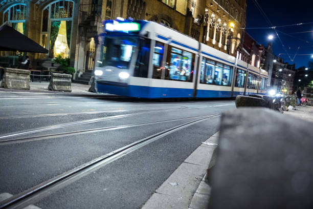 istock Night ride by tram in Amsterdam 1082472658