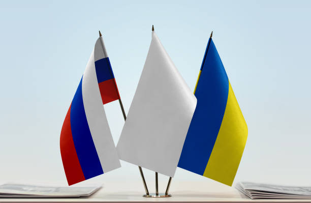 istock Flags of Russia and Ukraine 1082475200