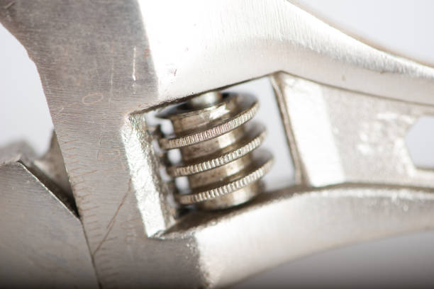Sliding wrench on white show equipment background