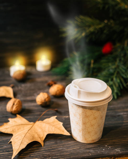 istock tea on wooden table. winter concept 1082477836