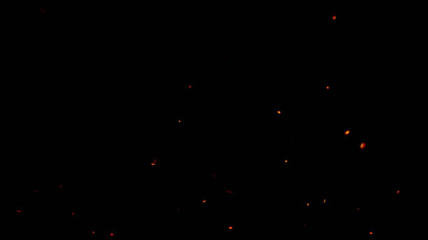 istock Flying glowing fire sparks with an black background 1082486630