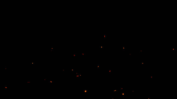 istock Flying glowing fire sparks with an black background 1082486660