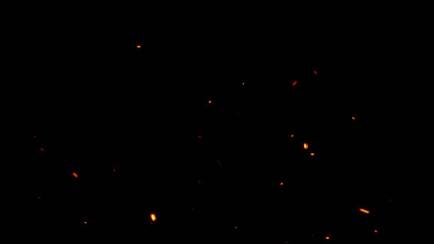 istock Flying glowing fire sparks with an black background 1082486682
