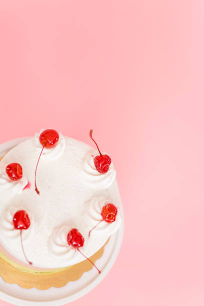istock Birthday Spumoni cake on pink background. 1082487056