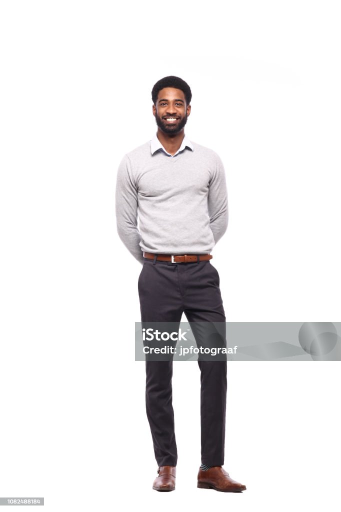 Schöner schwarzer Mann - Lizenzfrei Weißer Hintergrund Stock-Foto