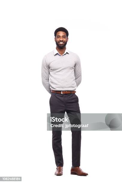 Schöner Schwarzer Mann Stockfoto und mehr Bilder von Weißer Hintergrund - Weißer Hintergrund, Männer, Ganzkörperansicht