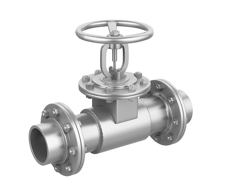 Industrial Valve isolated on white background. 3D render