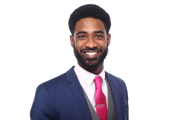 istock Beautiful black man in front of a colored background 1082488634