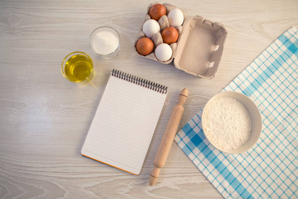 istock Pastry recipe with eggs, flour, and finished products 1082496058