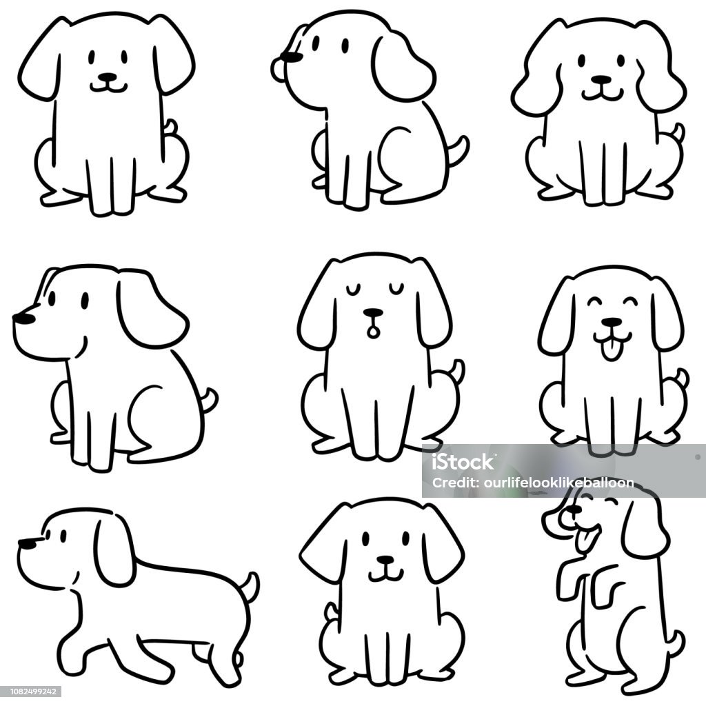dog vector set of dog Doodle stock vector
