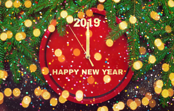istock Colorful creative Greeting card Happy New Year 2019 1082500934