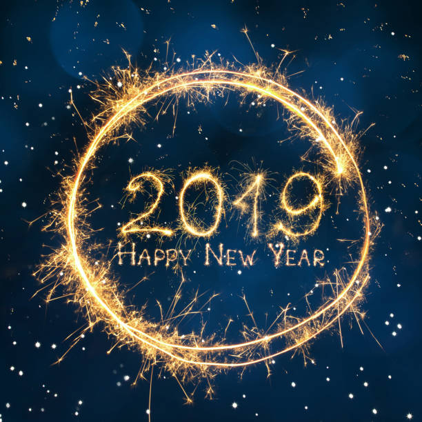 istock Greeting card Happy New Year 2019 1082504154