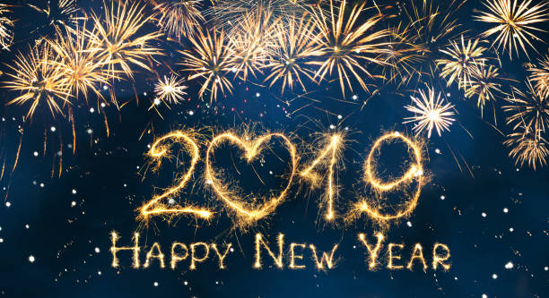 istock Greeting card Happy New Year 2019 1082505108