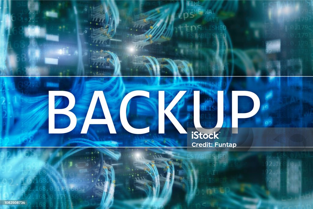 Backup Data Button Backup Button On Modern Server Room Background Data Loss Prevention ...