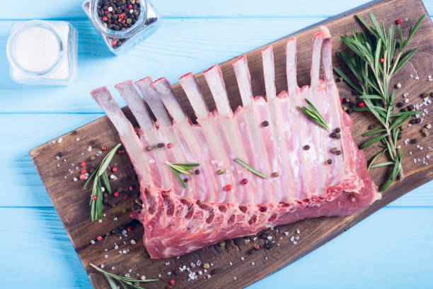 istock Raw rack of lamb with spices and herbs 1082509856