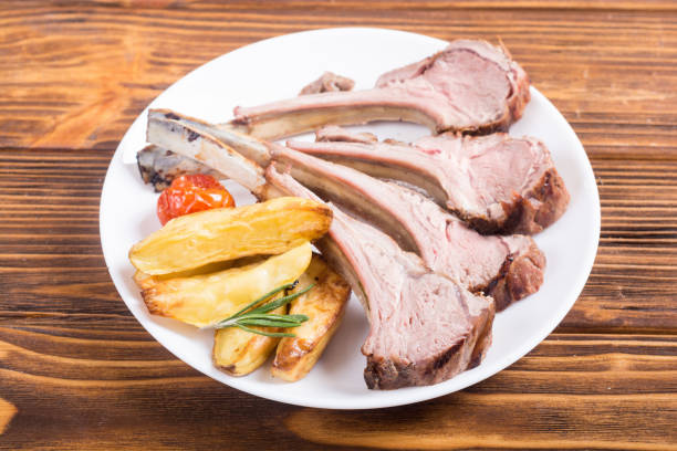 istock Grilled rack of lamb with potatoes 1082509936