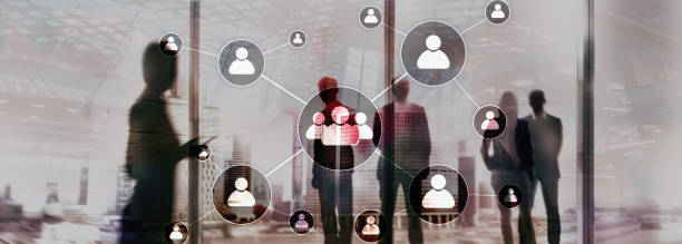 istock HR - Human resources management concept on blurred business center background. 1082510126