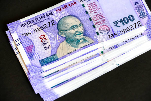 istock New indian one hundred rupees banknotes. 1082522580