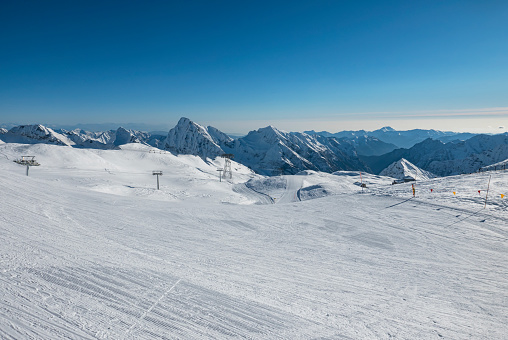 Ski slope in the italian alps