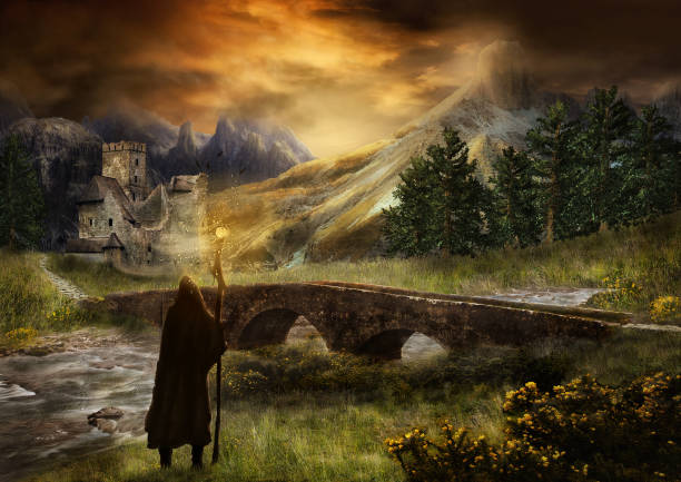 The Magician Fantasy Landscape castle photos stock pictures, royalty-free photos & images