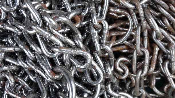 istock Shiny metal iron chain 1082549756