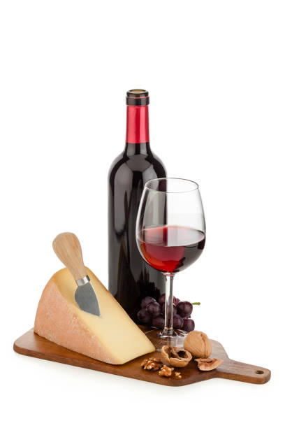istock Cheese and wine isolated on white background 1082549808