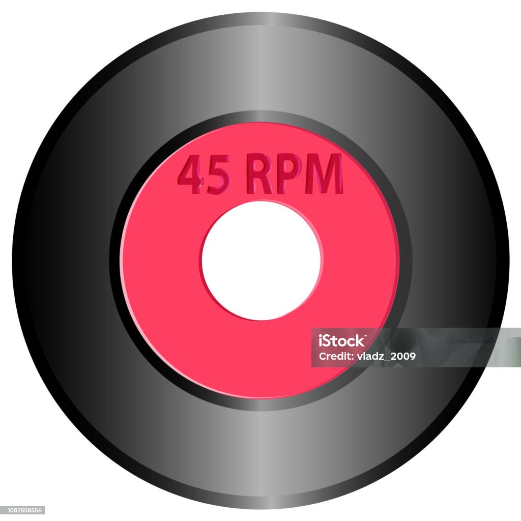 45 rpm record vector drawing record 45 rpm Art stock vector
