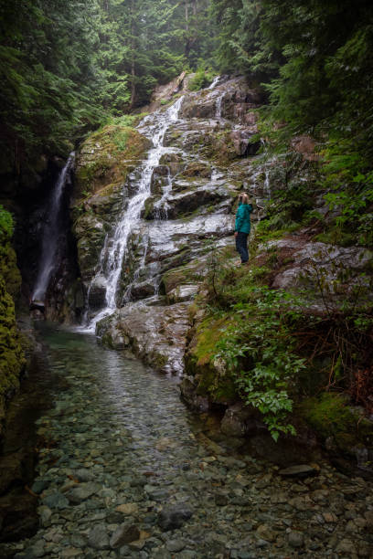 istock Girl near a Waterfall 1082568524