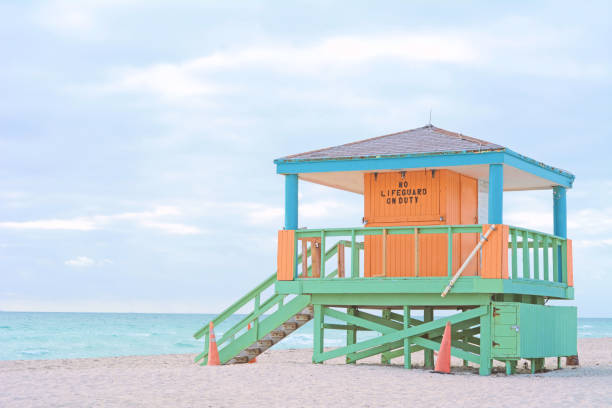 istock Lifeguard Tower in Miami 1082586498