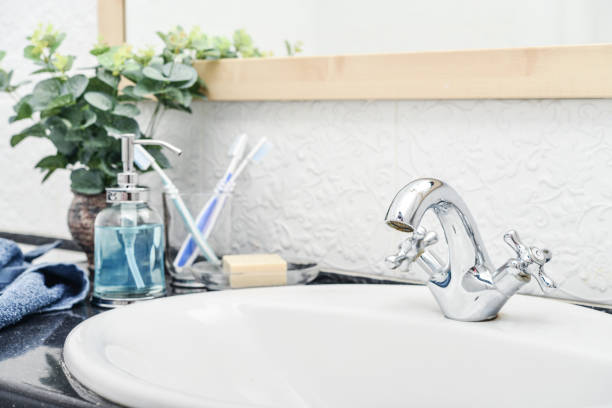 istock Vintage mixer tap in the bathroom 1082591364