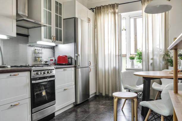 istock Interior of the kitchen in Scandinavian style 1082592682