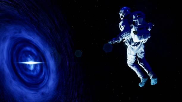 istock The astronaut is sucked into a massive black hole. 3D Rendering 1082600660