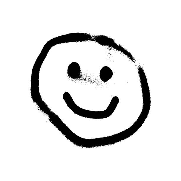 istock Graffiti grunge emoji with black and white colour 1082613240