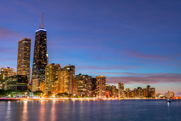 istock Chicago Evening Skyline with Lake Shore Drive 1082620414