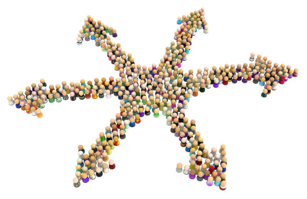 istock Cartoon Crowd, Arrows Circle 1082636798