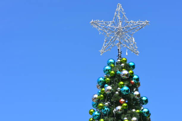 White wire Christmas star stock photo