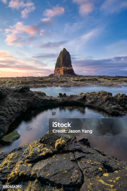 The Sunrise Shot Of The Pulpit Rock At Cape Schanck With Water As Forground Stock Photo - Download Image Now