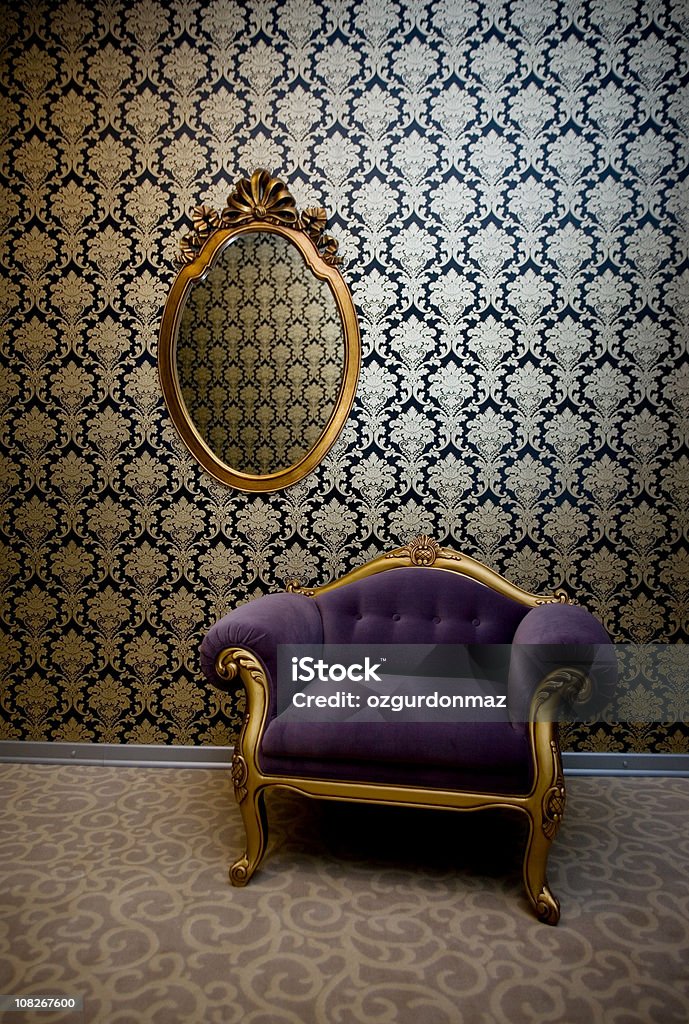 Retro sala de estar - Foto de stock de Espelho royalty-free