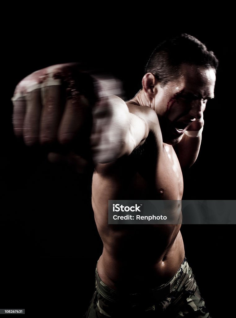 Boxer de soco para a câmera - Foto de stock de 25-30 Anos royalty-free