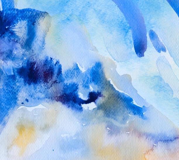 istock Blue and yellow watercolor background 1082677626