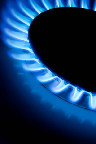 gas de energia - flame gas natural gas blue imagens e fotografias de stock
