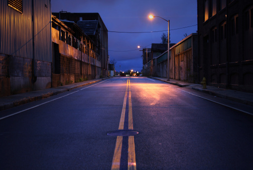 City street in Worcester, Massachusetts